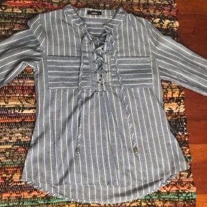 3/4 Sleeve Striped Blouse
